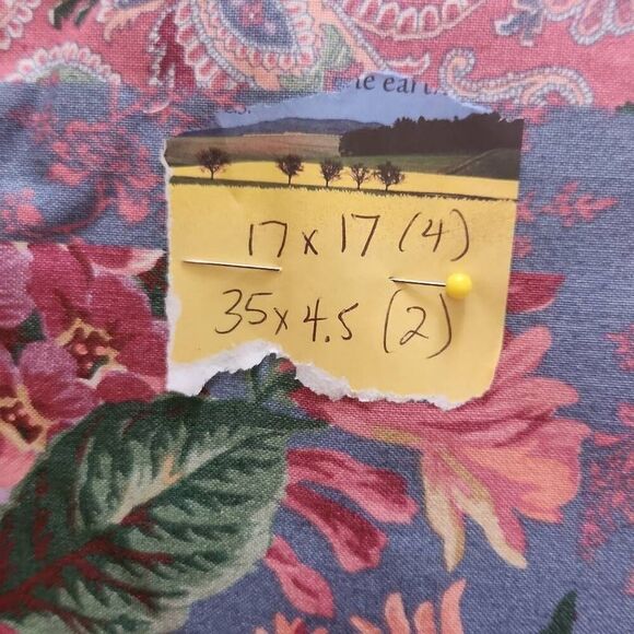 4 Foral pillow panels, quilt blocks - Picture 5 of 5